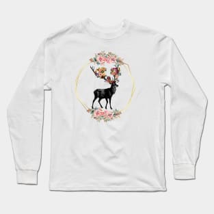 Floral Deer Long Sleeve T-Shirt